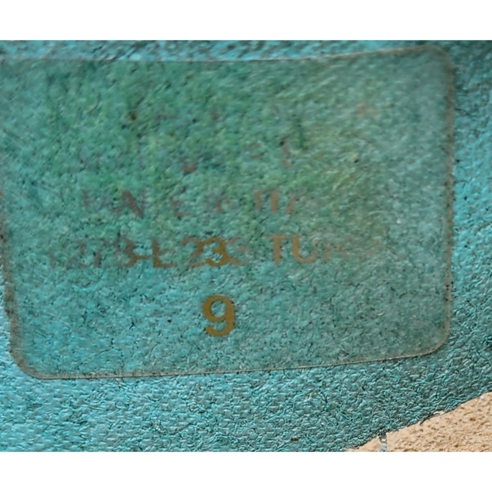 Bio-Gold Womens Turquoise Leather Double Strap Buckle Slide Sandals Size 9 - Picture 4 of 4